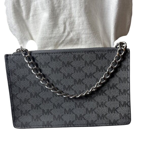Michael Kors Womens Monogram Belt Bag /Fanny Bag With Chain Strap & Zip Closure - Picture 2 of 8